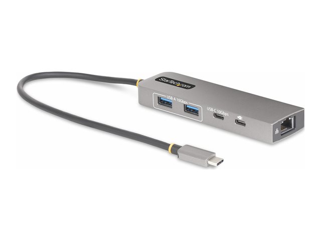 Startech 3-Port USB-C Hub with 2.5 Gigabit Ethernet and 100W Power Delivery Passthrough Laptop Charging, USB-C to 2x USB-A/1x USB-C, USB 3.2 10Gbps Type-C Adapter Hub - Windows/macOS/Linux/Chromebook (10G2A1C25EPD-USB-HUB) - Hub - compact - 1 x USB-C + 3