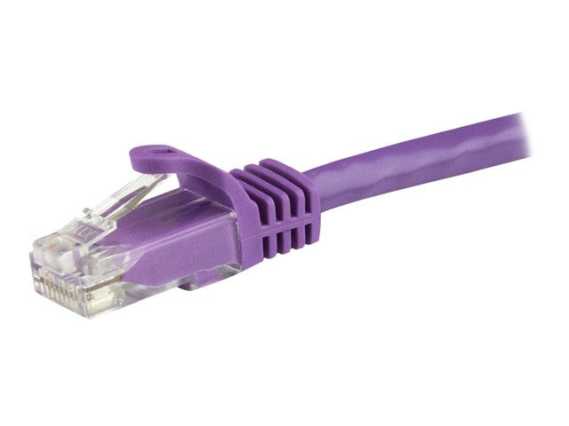 StarTech.com 15m CAT6 Ethernet Cable, 10 Gigabit Snagless RJ45 650MHz 100W PoE Patch Cord, CAT 6 10GbE UTP Network Cable w/Strain Relief, Purple, Fluke Tested/Wiring is UL Certified/TIA - Category 6 - 24AWG (N6PATC15MPL) - Patch cable - RJ-45 (M) to RJ-45