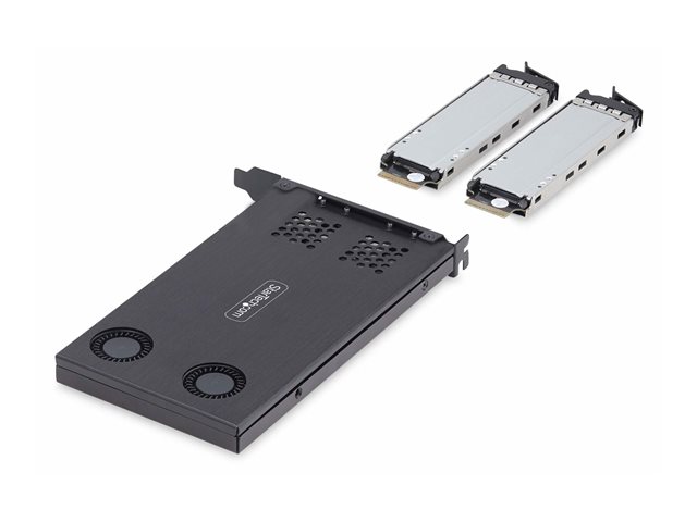Startech Dual-Bay M.2 NVMe SSD Removable Mobile Rack for PCIe x8 Slot - Interface adapter - M.2 - M.2 NVMe Card / PCIe (NVMe) - PCIe 4.0 x8 - black