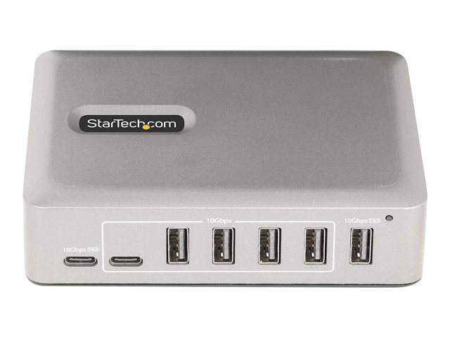 Startech 7-Port USB-C Hub, 5x USB-A + 2x USB-C, Self-Powered w/ 65W Power Supply, USB 3.1 10Gbps Hub w/ BC1.2 Charging, Desktop/Laptop USB Hub with 3ft Locking USB-IF Certified Cable - USB Expansion Hub (10G5A2CS-USB-C-HUB) - Hub - 5 x USB 3.2 Gen 2 + 2 x