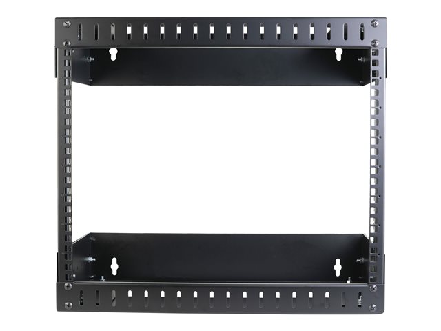 Startech 8U 19" Wall Mount Network Rack, Adjustable Depth 12-20" 2 Post Open Frame Server Room Rack for AV/Data/ IT Communication/Computer Equipment/Switch with Cage Nuts & Screws - 8U Adjustable Rack (RK812WALLOA) - Rack - wall mountable - black - 8U - 2