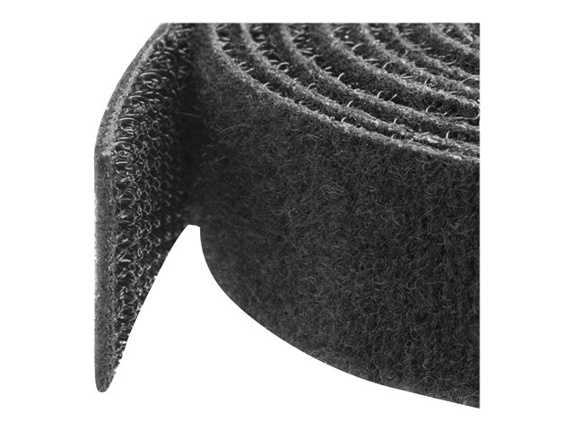 StarTech.com 50ft. Hook and Loop Roll - Cut-to-Size Reusable Cable Ties - Bulk Industrial Wire Fastener Tape - Adjustable Fabric Wraps - Black (HKLP50) - Cable tie roll - 15.24 m - for P/N: HKLP50BL, HKLP50GN, HKLP50RD, HKLP50YW