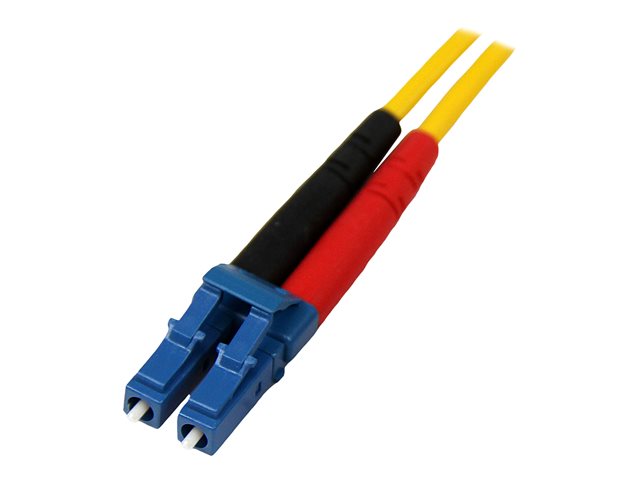 Startech 1m Fiber Optic Cable - Single-Mode Duplex 9/125 - LSZH - LC/LC - OS1 - LC to LC Fiber Patch Cable (SMFIBLCLC1) - Patch cable - LC single-mode (M) to LC single-mode (M) - 1 m - 1 m - fibre optic - duplex - 9 / 125 micron - OS1 - molded - yellow - 