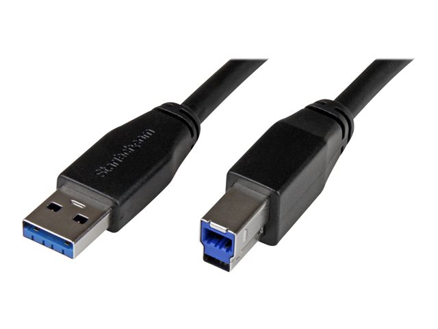 StarTech.com 5m 15 ft Active USB 3.0 USB-A to USB-B Cable - M/M - USB A to B Cable - USB 3.1 Gen 1 (5 Gbps) (USB3SAB5M) - USB cable - USB Type B to USB Type A - 5 m