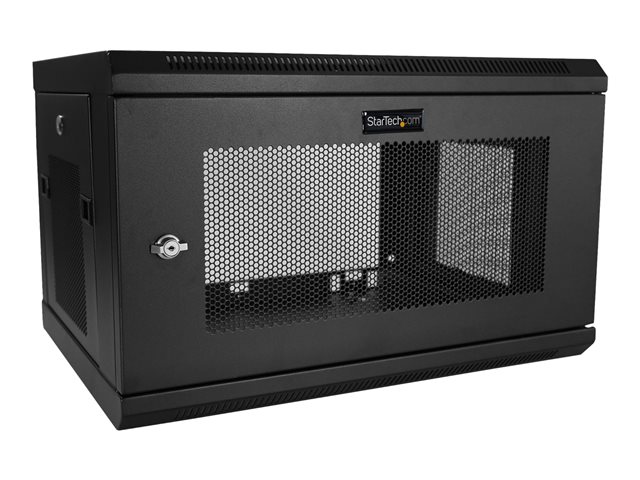 Startech 2 Post 6U 19" Wall Mount Network Cabinet, 15" Deep Locking IT Switch Depth Enclosure, Vented Computer/Electronics Equipment Data Rack with Shelf & Hook & Loop Tape /Assembled - 19 Inch Wall Cabinet (RK616WALM) - Rack enclosure cabinet - wall moun