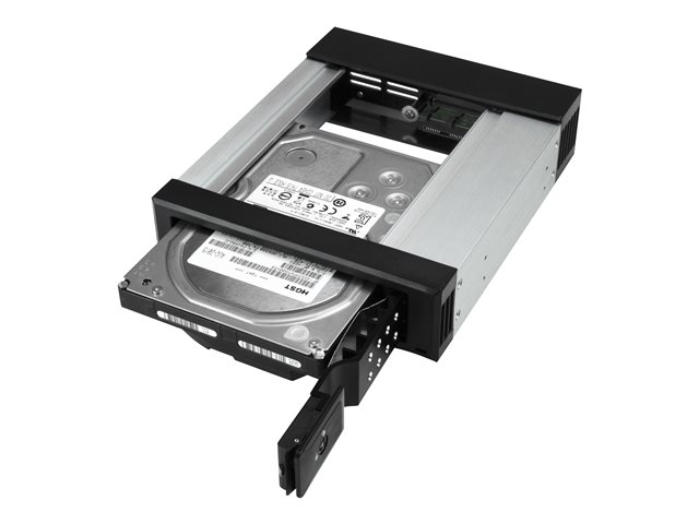 Startech 5.25" to 3.5" Trayless Hard Drive Hot Swap Bay - Removable Hard Drive Bay for 3.5" SATA/SAS Drives - Aluminum (HSB1SATSASBA) - Storage bay adapter - 5.25" to 3.5" - for P/N: 25SATSAS35HD