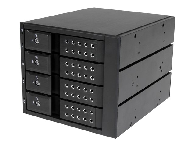 Startech 4-Bay Mobile Rack Backplane - Trayless Hot Swap Mobile Rack Backplane for 3.5in SAS II/SATA III - 6 Gbps HDD (HSB4SATSASBA) - Storage mobile rack - 2.5" - black