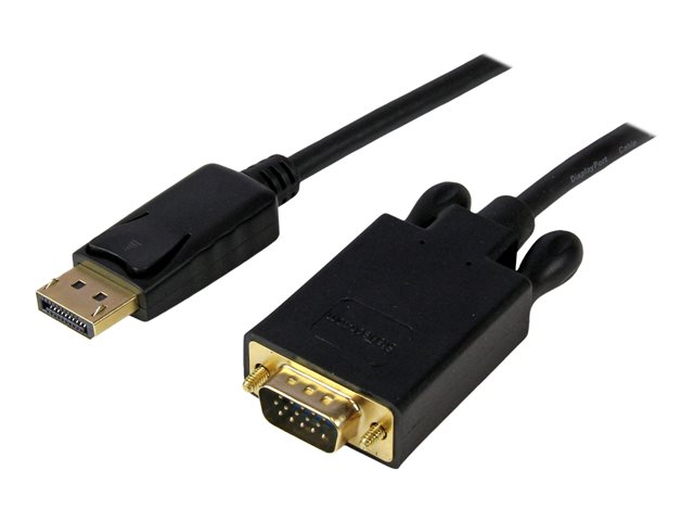 StarTech 6ft DisplayPort to VGA Cable - 1920 x 1200 - Active DP to VGA Adapter - DP to VGA Monitor Cable (DP2VGAMM6B) - DisplayPort cable - DisplayPort (M) to HD-15 (VGA) (M) - 1.83 m - latched - black