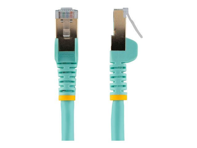 StarTech.com 10m CAT6A Ethernet Cable, 10 Gigabit Shielded Snagless RJ45 100W PoE Patch Cord, CAT 6A 10GbE STP Network Cable w/Strain Relief, Aqua, UL Certified Wiring/TIA - Category 6A - 26AWG (6ASPAT10MAQ) - Patch cable - RJ-45 (M) to RJ-45 (M) - 10 m -