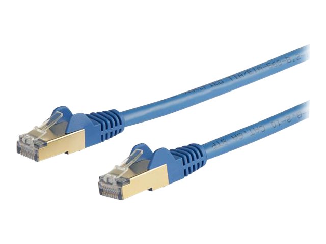 Startech 5m CAT6A Ethernet Cable, 10 Gigabit Shielded Snagless RJ45 100W PoE Patch Cord, CAT 6A 10GbE STP Network Cable w/Strain Relief, Blue, UL Certified Wiring/TIA - Category 6A - 26AWG (6ASPAT5MBL) - Patch cable - RJ-45 (M) to RJ-45 (M) - 5 m - STP -