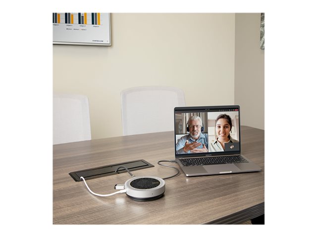 Startech USB-C Conference Speaker Mini Dock, Portable Boardroom Speaker and Multiport Adapter, USB-C to VGA or 4K 60Hz HDMI, 2x USB-A (5Gbps) Hub, Mic/Speaker - Teams/Zoom/Softphone Speakerphone (DKTBRSPMPD) - Mini-dock - USB-C / Thunderbolt 3 / Thunderbo