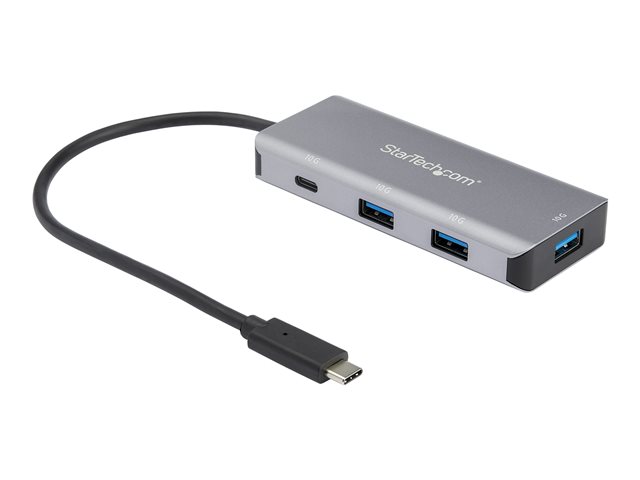 Startech 4 Port USB C Hub w/ 3x USB A & 1x USB C, SuperSpeed 10Gbps USB Type-C, USB 3.1/3.2 Gen 2 Hub, USB Bus Powered, Compact USB-C to USB Adapter Hub, Portable/Laptop Hub, Aluminum - Windows/macOS/Linux (HB31C3A1CB) - Hub - 1 x USB-C + 3 x USB 3.1 - de