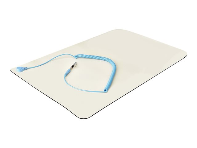 Startech 11x18in Anti Static Mat, ESD Mat for Electronics Repair, Anti Static Desk Mat w/Detachable Grounding Wire, ANSI/ESD S 4.1 Compliant, Flexible Thermoplastic Work Mat/Pad - Suitable for Tables (SM-ANTI-STATIC-MAT) - Anti-static mat - detachable gro