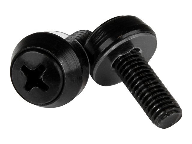 Startech M6 x 12mm - Screws - 100 Pack, Black - M6 Mounting Screws for Server Rack & Cabinet (CABSCRWSM62B) - Screw kit - black (pack of 100) - for P/N: RACK-18U-20-WALL-OA, RACK-21U-20-WALL-OA, RACK-24U-20-WALL-OA, RK3236BKF, WALLMOUNT4