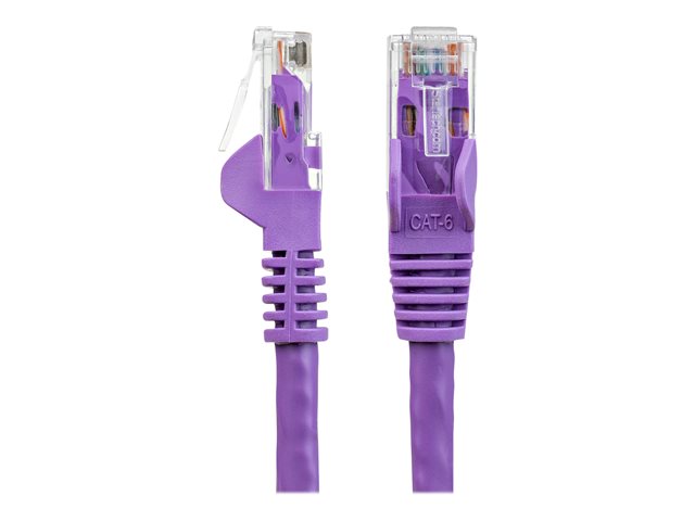 Startech 75ft CAT6 Ethernet Cable, 10 Gigabit Snagless RJ45 650MHz 100W PoE Patch Cord, CAT 6 10GbE UTP Network Cable w/Strain Relief, Purple, Wiring is UL Certified/TIA - Category 6 - 24AWG (N6PATCH75PL) - Patch cable - RJ-45 (M) to RJ-45 (M) - 22.9 m -