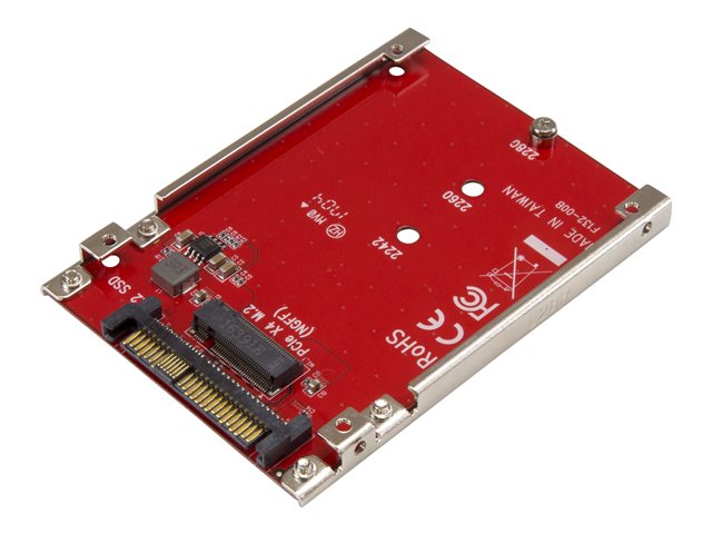 Startech M.2. PCI-e NVMe to U.2 (SFF-8639) Adapter - Not Compatible with SATA Drives or SAS Controllers - For M.2 PCIe NVMe SSDs - PCIe M.2 Drive to U.2 Host Adapter - M2 SSD Converter (U2M2E125) - Interface adapter - M.2 - M.2 Card - U.2 - red
