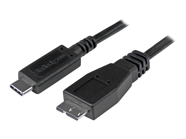 StarTech USB C to Micro USB Cable 0.5m - USB 3.1 Type C to Micro USB Type B Cable - Micro USB 3.1 to USB-C - Thunderbolt 3 Compatible (USB31CUB50CM) - USB cable - USB-C (M) to Micro-USB Type B (M) - USB 3.1 Gen 2 - 50 cm - black - for P/N: HB31C2A1CGS, HB