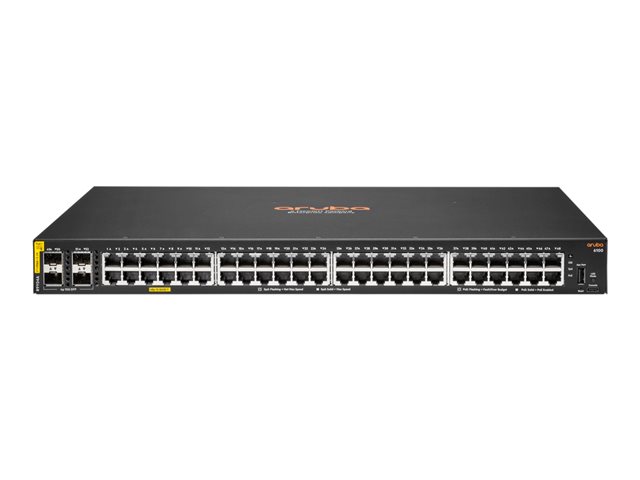 HPE Aruba Networking CX 6100 48G Class4 PoE 4SFP+ 740W Switch - Switch - L3 - Managed - 48 x 10/100/1000 (PoE+) + 4 x 1 Gigabit / 10 Gigabit SFP+ (uplink) - side to side airflow - rack-mountable, wall-mountable - PoE+ (740 W) - CTO