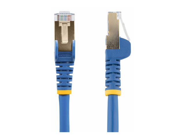 StarTech.com 10m CAT6A Ethernet Cable, 10 Gigabit Shielded Snagless RJ45 100W PoE Patch Cord, CAT 6A 10GbE STP Network Cable w/Strain Relief, Blue, UL Certified Wiring/TIA - Category 6A - 26AWG (6ASPAT10MBL) - Patch cable - RJ-45 (M) to RJ-45 (M) - 10 m -