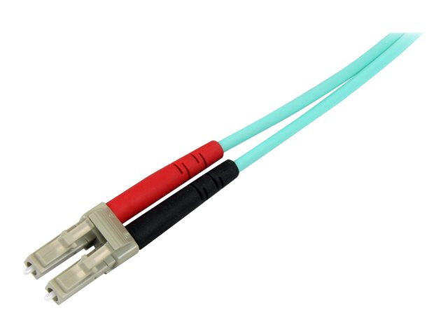 StarTech.com Aqua OM4 Duplex Multimode Fiber - 1m / 3 ft - 100 Gb - 50/125 - OM4 Fiber - LC to LC Fiber Patch Cable (450FBLCLC1) - Network cable - LC multi-mode (M) to LC multi-mode (M) - 1 m - 1 m - fibre optic - duplex - 50 / 125 micron - OM4 - aqua