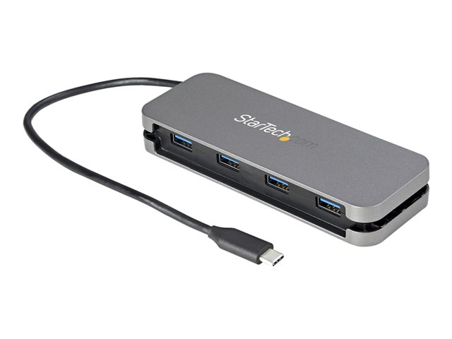 StarTech.com 4 Port USB C Hub - 4x USB-A - 5Gbps USB 3.0 Type-C Hub (USB 3.2/3.1 Gen 1) - Bus Powered - 11" Long Cable w/ Cable Management (HB30CM4AB) - hub - 4 ports