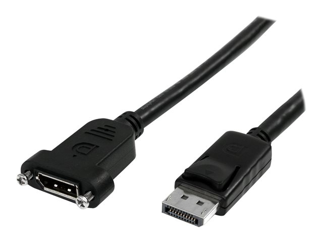 StarTech 3 ft / 91 cm 20 pin DP DisplayPort Extension Panel Mount Cable - DisplayPort to DisplayPort - Male to Female (DPPNLFM3PW) - DisplayPort cable - DisplayPort (M) to DisplayPort (F) - 91 cm - latched, molded - black