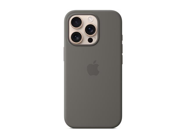 Apple - Protective cover for mobile phone - MagSafe compatibility - silicone - stone grey - for iPhone 16 Pro