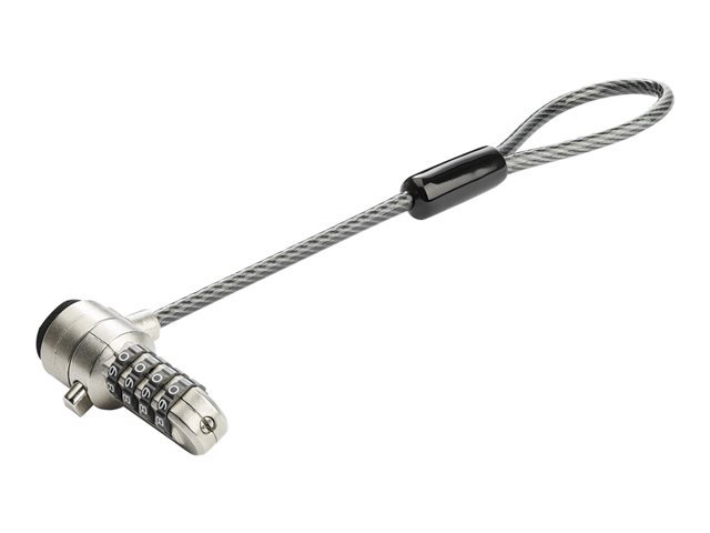 Startech Universal Laptop Cable Lock Expansion Loop, 6 (15cm) Anti Theft 4-Digit Combination K-Slot Lock, Computer Security Cable to Create Twin/Multi-Head Lock for Multiple Devices - Security Cable Loop (BRNCHLOCK) - Security cable lock - black & silver