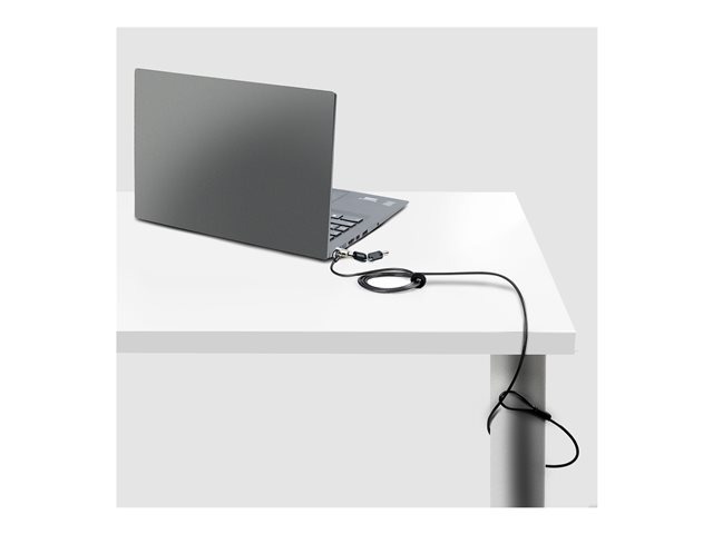 Startech Laptop cable lock 6Ft Compatible With Noble Wedge, Laptop Cable Lock, 6Ft (2m), Anti-Theft Keyed Lock, Security Cable Lock For Dell XPS/Latitude, Cut-Resistant Steel Cable Lock For Laptop (NBLWK-LAPTOP-LOCK) - Security cable lock - black, silver