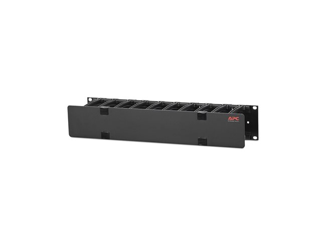 Horizontal Cable Manager, 2U x 4" Deep, Single-Sided with Cover