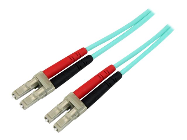 StarTech.com Aqua OM4 Duplex Multimode Fiber - 3m/ 9 ft - 100 Gb - 50/125 - OM4 Fiber - LC to LC Fiber Patch Cable (450FBLCLC3) - Network cable - LC multi-mode (M) to LC multi-mode (M) - 3 m - 3 m - fibre optic - duplex - 50 / 125 micron - OM4 - aqua
