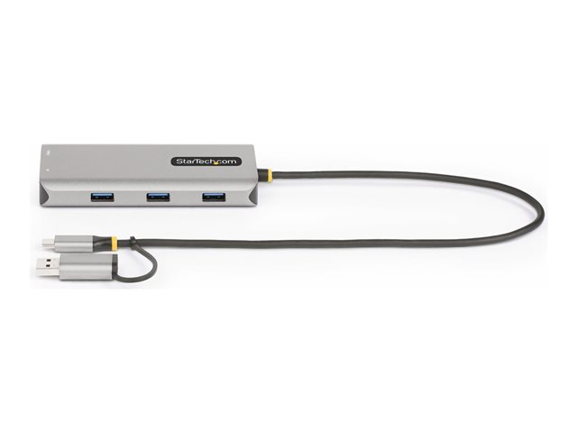 Startech USB-C Multiport Adapter w/Attached USB-C to USB-A Dongle, Dual HDMI (4K30Hz/1080p60Hz), 3x USB-A, Mini Laptop Docking Station, Travel Dock, 1.3ft/40cm Cable - Dual Display M1/M2 MacBook/Windows/Chrome (167B-USBC-MULTIPORT) - Docking station - USB
