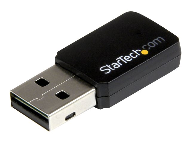 Startech USB 2.0 AC600 Mini Dual Band Wireless-AC Network Adapter - 1T1R 802.11ac WiFi Adapter - 2.4GHz / 5GHz USB Wireless (USB433WACDB) - Network adapter - USB 2.0 - Wi-Fi 5 - black