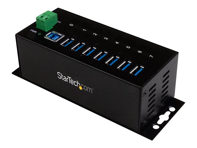 Startech 7-Port USB 3.0 Hub - Metal Industrial USB-A Hub with ESD Protection & 350W Surge Protection - Din Rail, Wall or Desk Mountable - TAA Compliant USB Expander Hub (ST7300USBME) - Hub - 7 x SuperSpeed USB 3.0 - DIN rail mountable, wall-mountable - DC