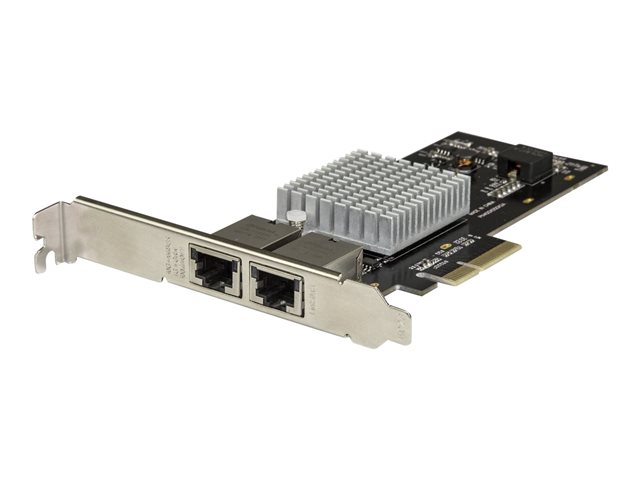 Startech Dual Port 10G PCIe Network Adapter Card - Intel-X550AT 10GBASE-T PCI Express 10GbE Multi Gigabit Ethernet 5 Speed NIC 2port - Network adapter - PCIe 3.0 x4 low profile - 10Gb Ethernet x 2 - black