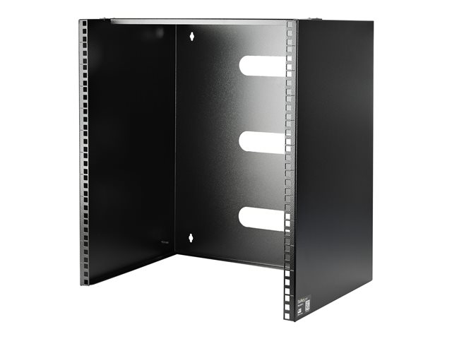 Startech Wall Mount Patch Panel Rack - 15U Wall Mount Rack - 2 Post Open Frame Rack - Wall Mount Network Patch Panel (WALLMNT12) - Wall mount bracket - black - 12U