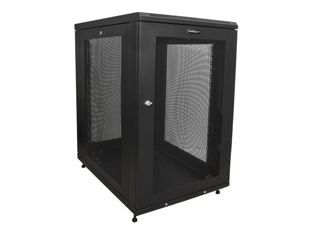 Startech 18U Server Rack Cabinet, 4-Post Adjustable Depth (2" to 30") Network Equipment Rack Enclosure w/Casters/Cable Management/Shelf/Locking Dell PowerEdge, HP ProLiant ThinkServer - 18U Rack Cabinet (RK1833BKM) - Rack cabinet - 18U - 31"