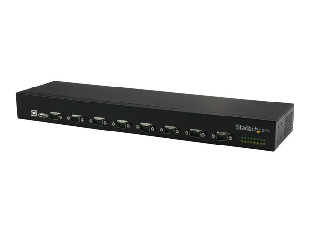 Startech USB to Serial Hub - 8 Port - COM Port Retention - Rack Mount and Daisy Chainable - FTDI USB to RS232 Hub (ICUSB23208FD) - Serial adapter - USB 2.0 - RS-232 x 8 - black