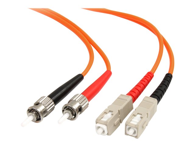 Startech 3m Fiber Optic Cable - Multimode Duplex 62.5/125 - LSZH - ST/SC - OM1 - ST to SC Fiber Patch Cable (FIBSTSC3) - Network cable - SC multi-mode (M) to ST multi-mode (M) - 3 m - 3 m - fibre optic - duplex - 62.5 / 125 micron - for P/N: US100A20FXSC,