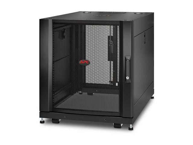 APC NetShelter SX - Rack cabinet - black - 12U - 19" - TAA Compliant - for P/N: SMTL1500RM3UC, SMTL1500RMI3UC, SRT2200RMXLAUS, SRTL3KRM1UC, SRTL3KRM1UNC