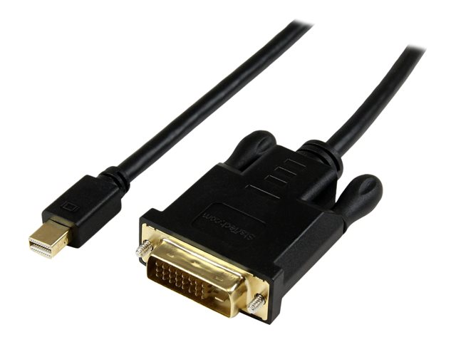 StarTech 3 ft Mini DisplayPort to DVI Active Adapter Converter Cable - 3ft (0.9m) Active mDP to DVI M/M Cable for PC 1920x1200 - Black (MDP2DVIMM3BS) - DisplayPort cable - Mini DisplayPort (M) to DVI-D (M) - 90 cm - active - black
