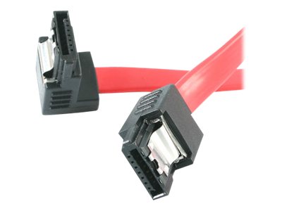 StarTech 12in Latching SATA to Right Angle SATA Serial ATA Cable (LSATA12RA1) - SATA cable - Serial ATA 150/300 - SATA (F) to SATA (F) - 30 cm - latched, right-angled connector - red - for P/N: 35S24M2NGFF, CFAST2SAT25, PEXSAT32, ST521PMINT, USB2SATAIDE,
