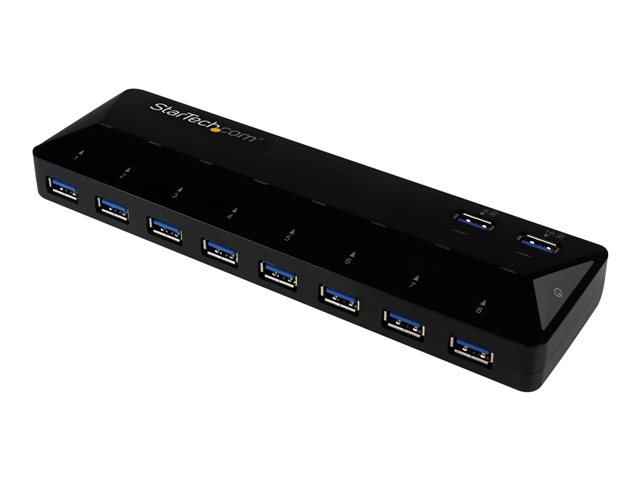 Startech 10 Port USB 3.0 Hub with Charge & Sync Ports - 8 x USB-A, 2 x USB-A Fast Charge Ports - Multi Port Powered USB Hub (ST103008U2C) - USB peripheral sharing switch - 10 x SuperSpeed USB 3.0 - desktop - for P/N: DKWG30DPHPD, DKWG30DPHPDU, TB33A1C, US