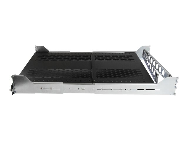 Startech 2U Vented Sliding Server Rack Shelf w/ Cable Management Arm - 27.7 to 31.6in Adjustable Mounting Depth - 125lb - 24in Deep - Rack shelf - black - 2U - for P/N: RK1233BKM, RK2433BKM, RK2537BKM, RK3236BKF, RK4236BKB, RK4242BK24, RK4242BK30