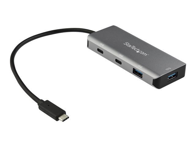 Startech 4 Port USB C Hub w/ 2x USB A & 2x USB C, SuperSpeed 10Gbps USB Type-C 3.1/3.2 Gen 2 Hub, USB Bus Powered, Portable USB-C to USB Adapter Hub, Aluminum, 9.8" (25cm) Cable - Windows/macOS/Linux - Hub - 2 x USB-C + 2 x USB 3.1 Gen 2 - desktop - for P