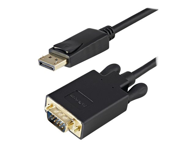 StarTech 3ft DisplayPort to VGA Adapter Cable - 1920x1200 - Active DisplayPort (DP) Computer or Laptop to VGA Monitor or TV Display (DP2VGAMM3B) - Adapter cable - DisplayPort (M) latched to HD-15 (VGA) (M) - DisplayPort 1.2 - 1 m - active, 2048 x 1280 sup