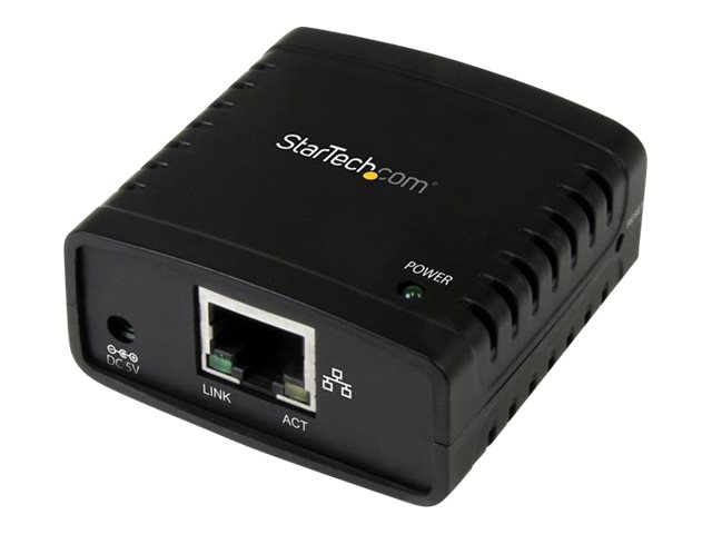 Startech 10/100Mbps Ethernet to USB 2.0 Network Print Server - Windows 10 - LPR - LAN USB Print Server Adapter (PM1115U2) - Print server - USB 2.0 - 10/100 Ethernet - black - for P/N: SVA5H2NEUA