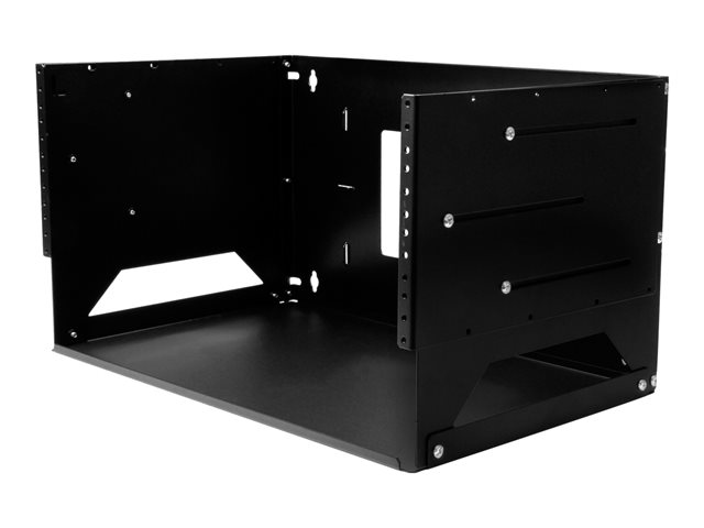 Startech 4U Open Frame Wall Mount Network Rack w/ Built in Shelf - 2-Post Adjustable Depth (12" to 18") Equipment Rack - 75.2lbs (WALLSHELF4U) - Rack (wall mount) - black - 4U - 19" - for P/N: CABSCRWS1032