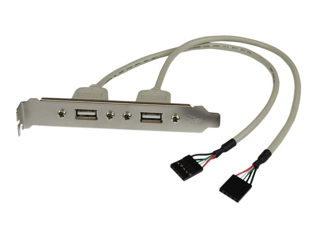 StarTech 2 Port USB A Female Slot Plate Adapter - USB panel - USB (F) to 5 pin in-line (F) - USBPLATE - USB panel - USB (F) to 5 pin in-line (F)