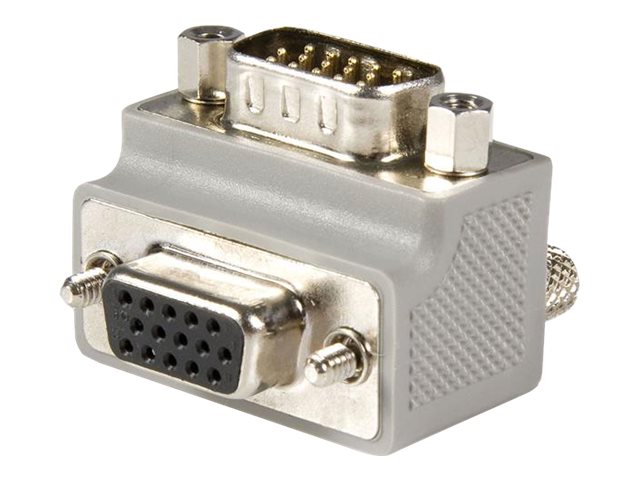 StarTech Right Angle VGA Adapter - Right Angle VGA to VGA - Male/Female - Type 2 - Male VGA to Female VGA (GC1515MFRA2) - VGA adapter - HD-15 (VGA) (M) to HD-15 (VGA) (F) - 90° connector - grey - for P/N: DP2VGAMM6B, HD2VGAMM6, MXTHQMM10MA, MXTHQMM15A, MX